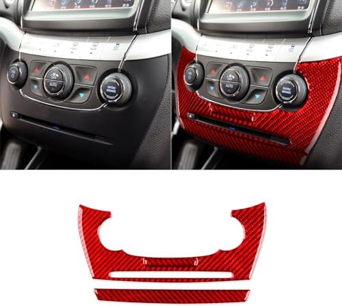 4pcs Car CD Frame Decal Climate Control Cover Sticker Central Control Real Premium Carbon Fiber Compatible with Dodge Journey 2011 2012 2013 2014 2015 2016 2017 Uoada