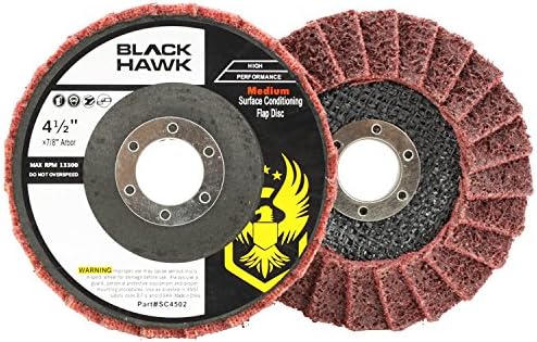 BHA Surface Conditioning Grinding, Sanding, and Polishing Flap Discs T29, 4-1/2" x 7/8", Blue (Fine) - 5 Pack Bha