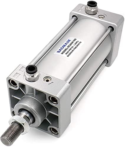 Baomain Pneumatic Air Cylinder SC 80 x 100 PT 3/8, Bore: 80mm, Stroke: 100mm, Screwed Piston Rod Dual Action 1 Mpa Baomain