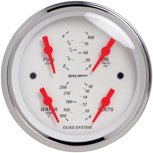 Auto Meter 1312 Arctic White Quad Gauge Auto Meter