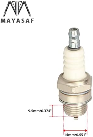 MAYASAF Spark Plugs 6703 Automotive Replacement Ignition Plug for Chevy 03-13 Silverado 1500, for GMC 2002-13 Sierra 1500 Seat type Flat, Thread Diameter 14 mm(0.551")/Reach 9.5mm(3/8") 1 Pack Mayasaf