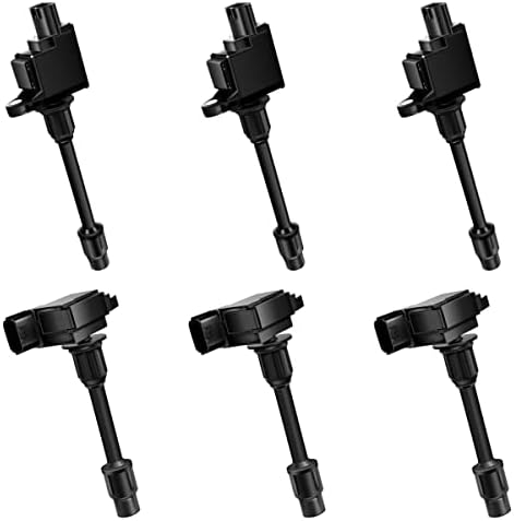 MAS Set of 6 Ignition Coil Packs Front Rear Compatible with 2000-2001 Nissan Maxima Infiniti I30 3.0L V6 OEM Replacement for UF348 UF363 C1266 C1267 MAS