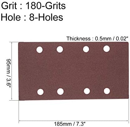 uxcell 40 Grit 1/3 Sanding Sheet Sander Sandpaper Hook and Loop Pads 8 Hole 5pcs uxcell