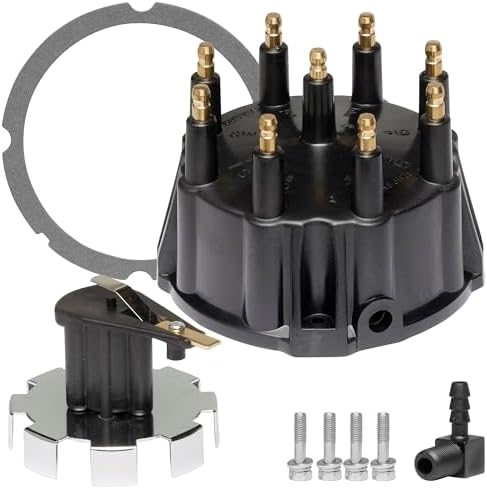 THUNDERBOLT Distributor Cap and trigger wheel Rotor Kit with gasket and screws for Mercruiser 5.0, 5.7, 7.4, 8.2 5.0L 5.7L 7.4L 8.2L V8 engines 805759Q3, 805759T3 18-5935. Rps