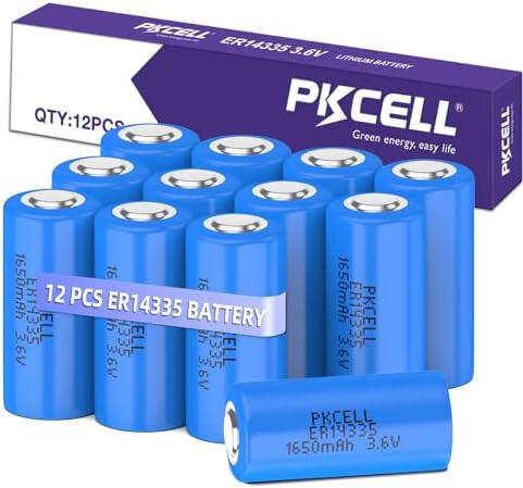 Литиевые элементы питания 2/3AA ER14335, 3.6В, 1650mAh, комплект из 12 штук PKCELL