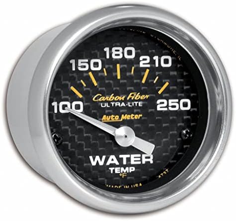 AutoMeter Electronic Water Temp Gauge Carbon Fiber 52mm 100-250 °F KarParts360