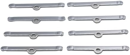 8 pcs/set SHLPDFM Chrome Silver 4-3/4" Valve Cover Spreader Bars Hold Down Tabs Fits for Chevy SBC 283 305 327 350 383 400 Shlpdfm