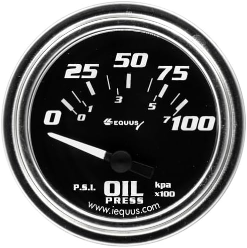 EQUUS EQUUS2.0 Dia Oil Pressure Gauge Chrome 0-100psi Equus