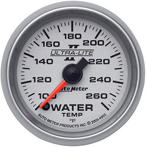 Auto Meter 4955 Ultra-Lite II 2-1/16" 100-260 F Full Sweep Electric Water Temperature Gauge Auto Meter