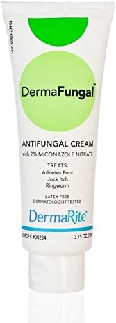 DermaFungal Antifungal Cream (Крем) - Treats and Prevents Most Athlete’s Foot, Jock Itch, and Ringworm - 2% Miconazole Nitrate – 3.75 oz (Унции) Tube DermaRite