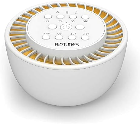 Riptunes White Noise Sound Machine w/ 36 Soothing Sounds and Color Changing Mood Light, Timer & Memory Feature, Sound Therapy for Baby Sleeping, Adults, Kids, Office, Travel - SM136 Riptunes