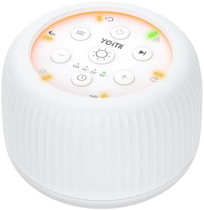 Sound Machine with 30 Soothing Sounds, Memory Function & Batteries Powered,Baby White Noise Machine 30 Volume Levels, Sleep Machines for Home Travel Timer Night Light White Noise Sound Machine YGiTK