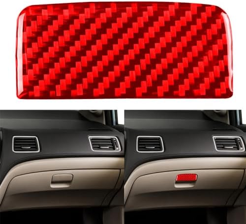 Real Premium 3K Carbon Fiber Inner A-Pillar Triangular Window Decorative Strip Trim Cover Compatible with Honda Civic 9 Coupe Sedan 2013 2014 2015 Car Interior Accessories 2pcs Red Generic