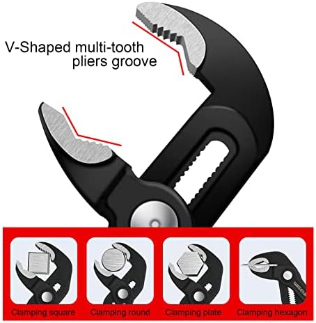 WISEUP Groove Joint Pliers 7 Inch with Fast Adjustable Pliers V-Jaw Tongue and Groove Pliers Wrench for Water Pump,Home Repair,Plumbing,Gripping,Nuts,Bolts,Pipe,Fittings Wiseup