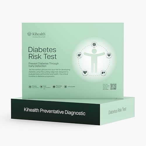 Diabetes Risk Test Early Detection Diabetes Prevention Test Kit with Comprehensive Beta Cell Assessment, Insulin Levels, and HbA1c Analysis, Fast Results, CLIA Certified Labs Kihealth