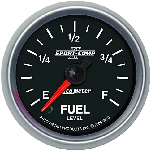 Auto Meter 3610 Sport-Comp II 2-1/16" Universal Stepper Fuel Level Programmable Empty - Full Range Gauge Auto Meter