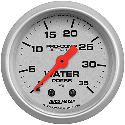 Auto Meter 4307 Ultra-Lite Mechanical Water Pressure Gauge Auto Meter