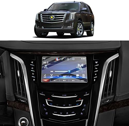 Screen Protector Foils for 2015-2020 Cadillac Escalade CUE infotainment interface 8In Navigation Display Tempered Glass 9H Hardness Anti Glare HD Clear Chevrolet LCD GPS Touch Screen Protective Film Sktu