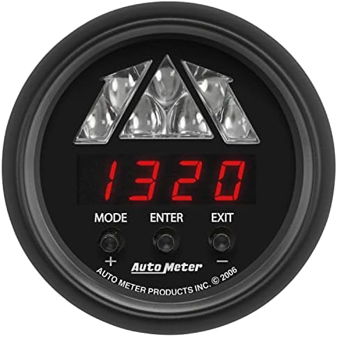 Auto Meter 2676 Gauge, Tachometer, Digital RPM W/Led Shift Light, Z-Series Auto Meter