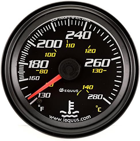 Equus 6242 2" Mechanical Water Temperature Gauge, Black Equus