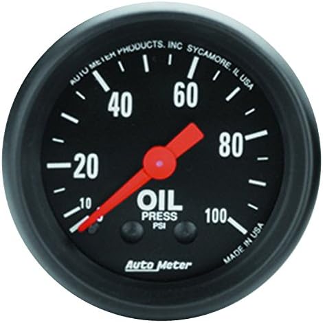 AUTO METER 2604 Z-Series Mechanical Oil Pressure Gauge, 2-1/16" (52.4mm) Auto Meter