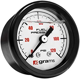 120psi Fuel Pressure Gauge Wht Face G2-99-1200W, White Grams Performance