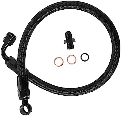 Car Braided Fuel Hose Replacement Line for Honda Civic 1990-2000 Black A Absopro