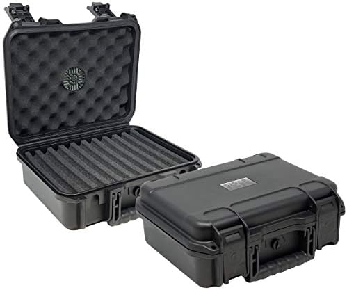 Prestige Import Group Cigar Safe Waterproof Travel Cigar Humidor Case - Holds up to 10 Cigars - Color: Black Prestige Import Group