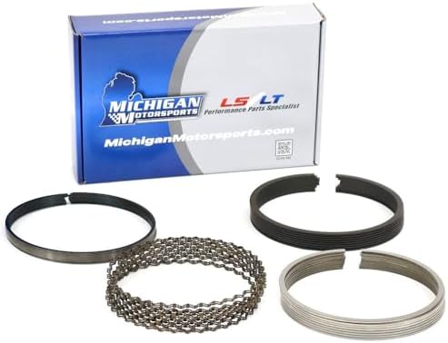 Michigan Motorsports 4.8L 5.3L LS Performance Piston Ring Set - Steel Nitrided Top Ring, Napier 2nd Ring fits 1999-2013 LC9 L33 LH6 LM7 L20 LR4 L59 LM4 LS4 LY2 LMG LMF Michigan Motorsports