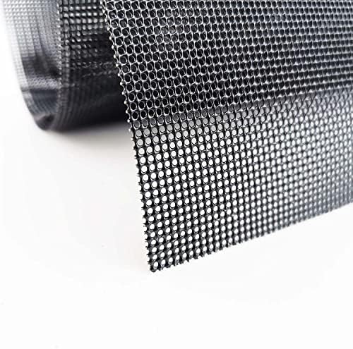 Carligo Car Grill Mesh, 1mm Hole Heavy-Duty Screen Mesh Roll for Automotive Front Bumper Grill Inserts, 13" X 43.3" Multifunctional SS304 Metal Mesh Sheet, Black PVC Coated Stainless Steel Mesh Carligo