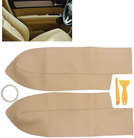 NewYall Pair Beige Door Panels Armrest Synthetic PU Leather Covers for Honda CR-V 2007-2012 Front Left Driver and Right Passenger Side with Tools NewYall