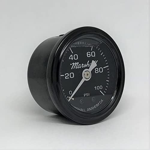 Marshall Instruments MSB00100 Liquid Filled Fuel/Oil Pressure Gauge Black Marshall