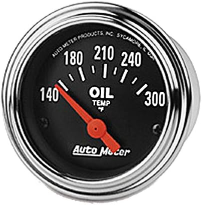 Auto Meter 2543 Traditional Chrome Electric Oil Temperature Gauge Auto Meter