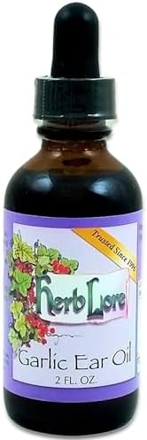 Herb Lore Garlic Ear Oil - 2 fl oz (Жидкие унции) -Ear Drops (Капли) for Itchy, Dry, or Clogged Ears & Ear Ache Pain - Earache Drops for Adults & Kids Herb Lore