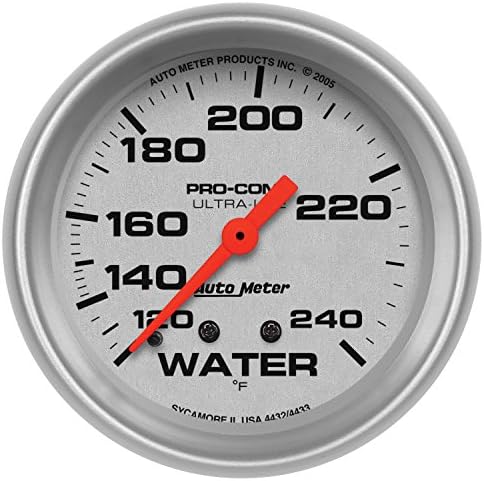 Auto Meter 4432 Ultra-Lite Mechanical Water Temperature Gauge Auto Meter