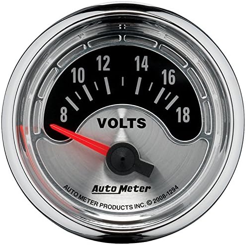 Auto Meter 1294 American Muscle 2-1/16" 8-18 Volt Short Sweep Electric Voltmeter Gauge Auto Meter