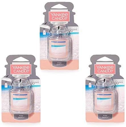 Yankee Candles 3 x Pink Sands car jar Ultimate Air Freshener, Festive Scent Yankee Candle