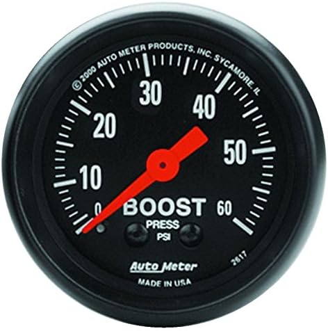 AUTO METER 2617 Z-Series Mechanical Boost Gauge, 2.3125 in. Auto Meter