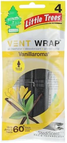 Ароматизатор для авто Vent Wrap Vanillaroma, 4 шт., свежий аромат до 60 дней LITTLE TREES