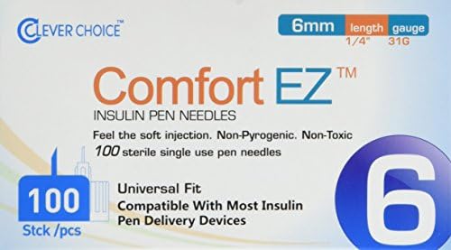 Clever Choice ComfortEZ Insulin Pen Needles 31G 6mm 100/bx Comfort EZ