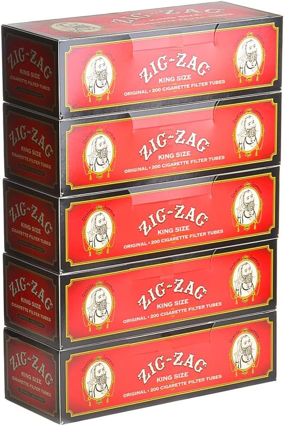 Zig Zag Full Flavor King Size Cigarette Tubes (200ct Per Box) 5 Boxes Zig-Zag