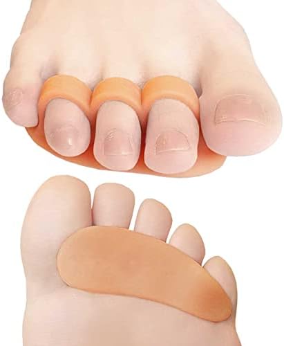 Chiroplax Hammer Toe Cushions Pads Temporary Straightener Corrector Overlapping Relief Separator Crest Splint, 4 Pack (Size Medium, Beige) Chiroplax