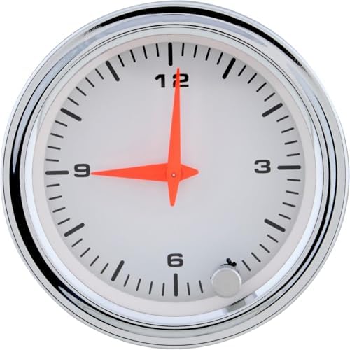 White Face Dash Clock, 2-1/16 Inch Speedway Motors