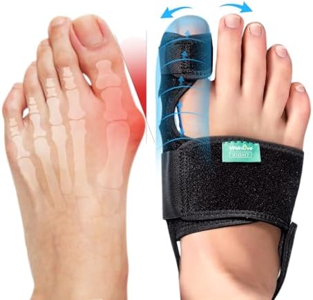 Welnove Bunion Corrector Women & Men Big Toe: 1 Pair Bunion Splint Brace - Adjustable Bunion Correction with Soft Gel (Гель) - Bunion Pads for Pain Relief - Toe Straightener with Non-slip Strap Welnove