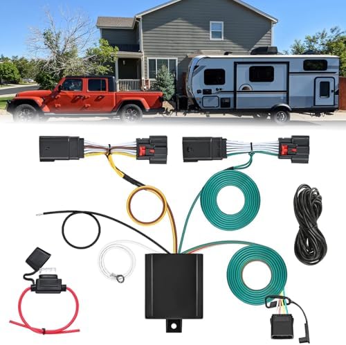 Trailer Wiring Harness Kit 56350 Compatible with Toyota RAV4 2013-2018 & Toyota Avalon 2013-2018 & ES300h/250/350 2019-2023, Custom Towing Hitch Wiring Harness Kit w/4-Way Flat Vehicle Side Connector Sunpie