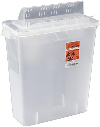 Covidien 85221 SharpSafety In Room Sharps Container with Open Lid, 3 gal Capacity, Clear (Pack of 10) COVIDIEN