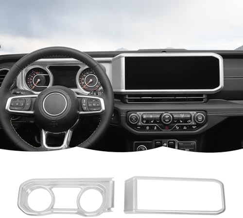 RT-TCZ Dashboard Cover Navigation GPS Trim Cover Decoration Interior Accessories Compatible with Jeep Wrangler JL JLU & Gladiator JT 2024+,Blue Rt-Tcz