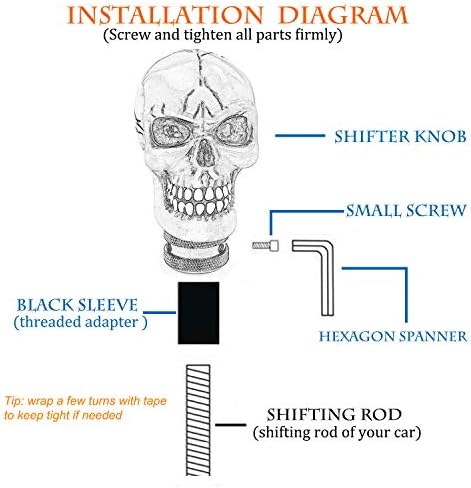 Ручка переключения передач Skull MT, черная, стиль черепа с мелкими зубами, подходит для большинства механических и автоматических трансмиссий Thruifo