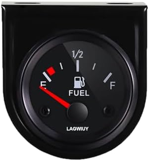 2" 52mm Boat Fuel Gauge, E-1/2-F Pointer Marine Fuel Gauge Kit, Universal Fuel Level Gauge, DC 12V Fuel Meter Gauge for Car Ships Boats Marine Truck Motorcycle Vehicle Automotive (Black) Lagwiuy