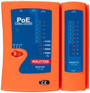 Monoprice Combo Function Cable Tester and PoE Finder, for Cable Continuity, Miswiring, Open Circuits, Short Circuits, Straight-Through Pinning, or Cross Pinning, Blue Monoprice